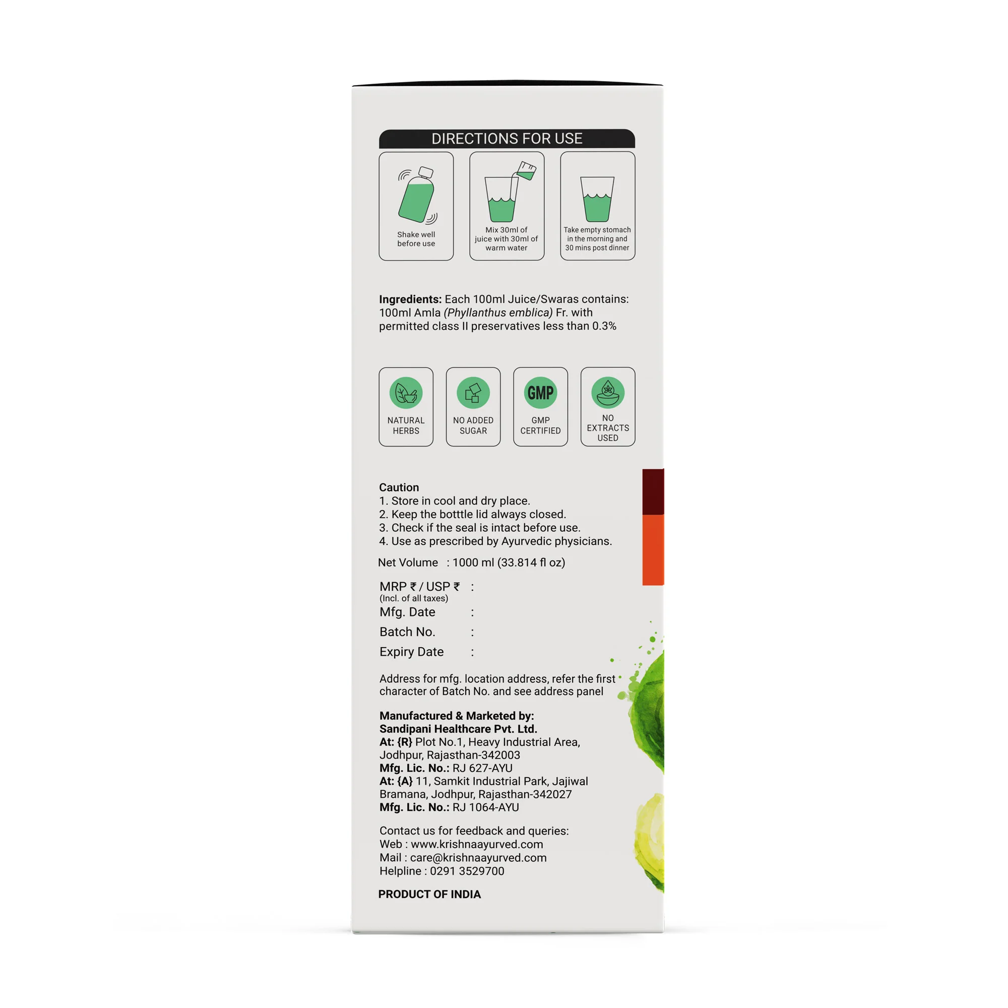 Amla Juice 1000 ml | Skin & Pimple Care Juice 1000 ml - Image 6